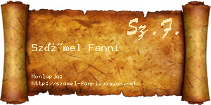 Számel Fanni névjegykártya