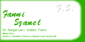 fanni szamel business card