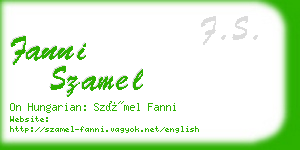 fanni szamel business card